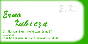 erno kubicza business card